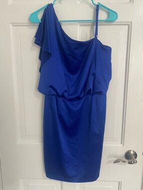 Cobalt Blue One-Shoulder Cocktail Dress